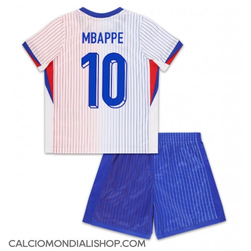 Maglie da calcio Francia Kylian Mbappe #10 Seconda Maglia Bambino Europei 2024 Manica Corta (+ Pantaloni corti)